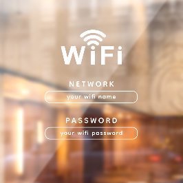 Adesivo Transparente para Janela WiFi para Escritó