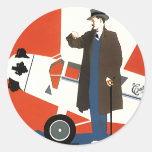 Adesivo Transporte Antigo, Avião a Hélice e Piloto