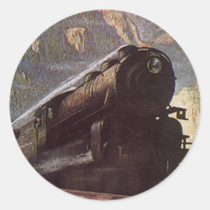 Adesivo Transporte Antigo, Viagem de Trem na Montanha