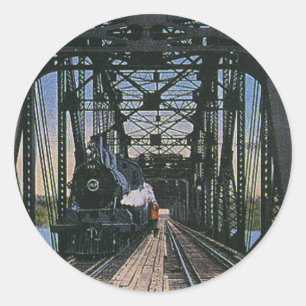 Adesivo Transporte de Viagem Antiga Trem na Ponte