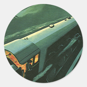 Adesivo Transporte Vintage, Trem Verde Veloz