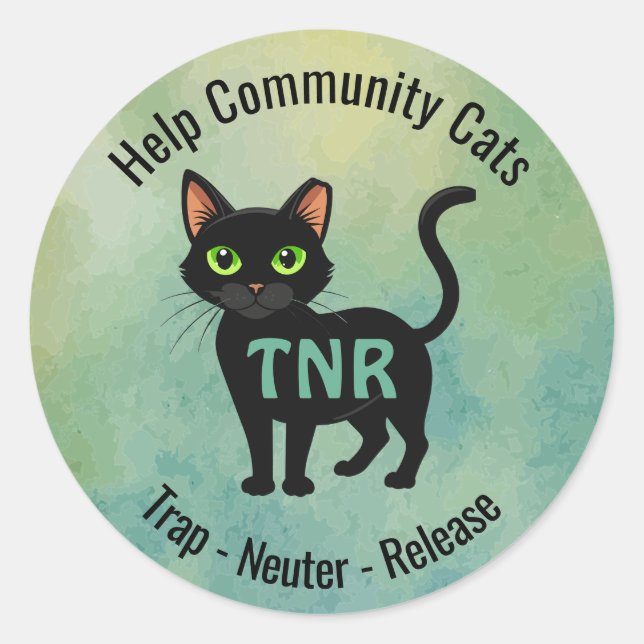 Adesivo Trap Neuter Release Community Cats Design (Frente)