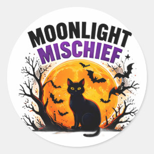 Adesivo Traquinice ao Luar Gato Preto Outono Halloween