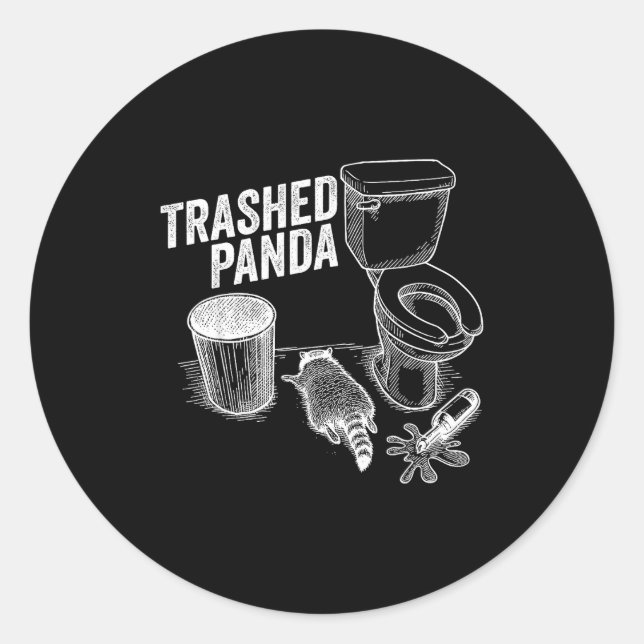 Adesivo Trashed Panda Funny Drunk Racoon  (Frente)