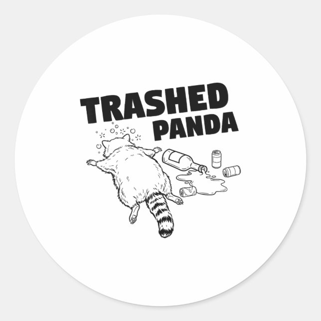 Adesivo Trashed Panda Funny Drunk Racoon  (Frente)