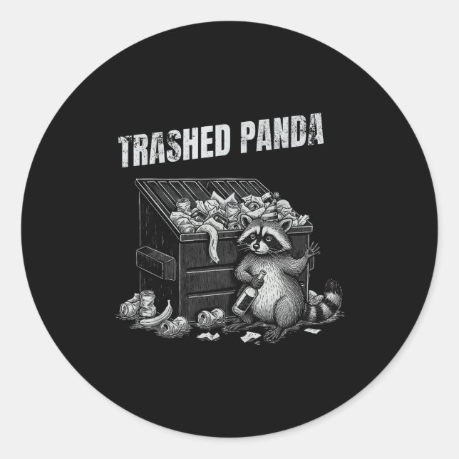 Adesivo Trashed Panda Funny Drunk Racoon Cool Animals Grap (Frente)
