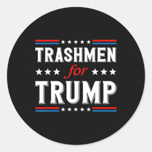 Adesivo Trashmen Para Trump 2024 Engraçado Garbageman Na E