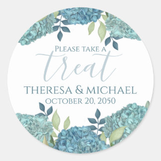 Adesivo Tratamento de Hydrangea Azul Floral de Casamento E