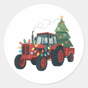 Adesivo Trator de Natal Iluminação Trator de Natal