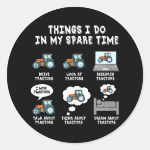 Adesivo Tratores Engraçados amam 6 Coisas Que Eu Faço Em M