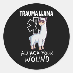 Adesivo Trauma Llama Emt Design Médico Ems Alpaca Sua Mulh