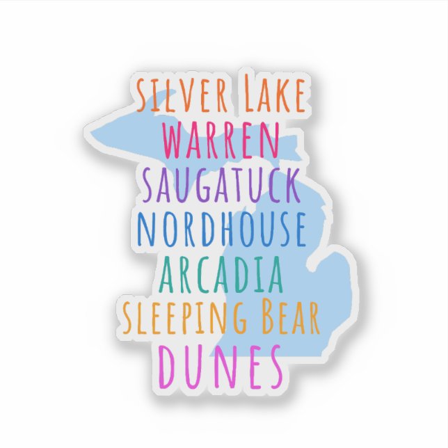 Adesivo Travel Michigan Sand Dunes Theme Vinyl Sticker (Frente)