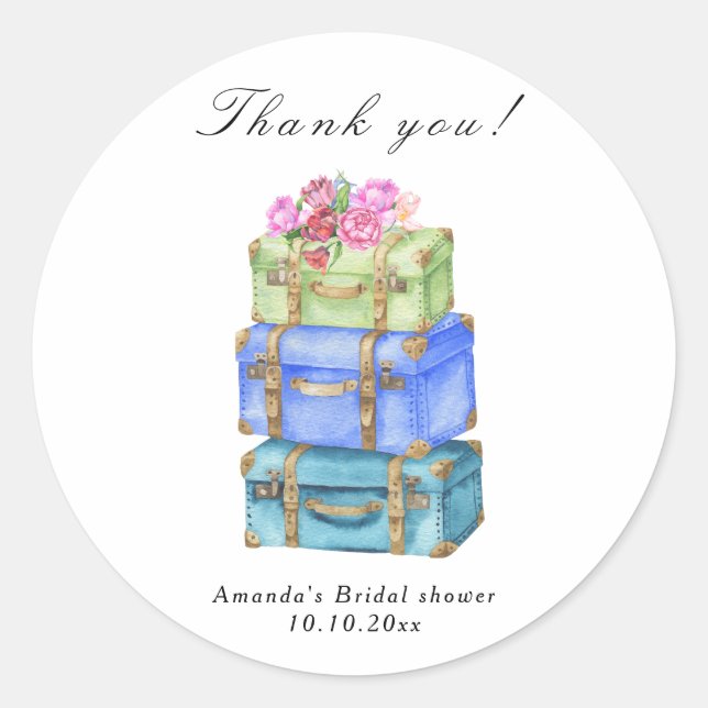 Adesivo Traveling from Miss to Mrs Bridal Shower (Frente)