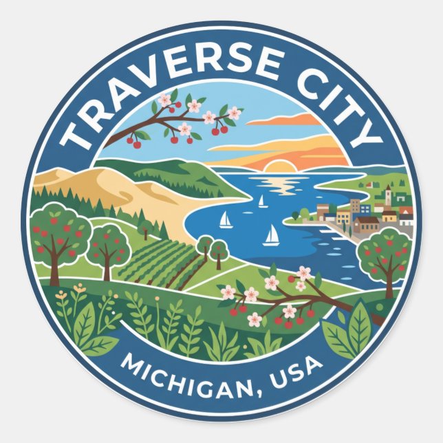 Adesivo Traverse City Michigan (Frente)