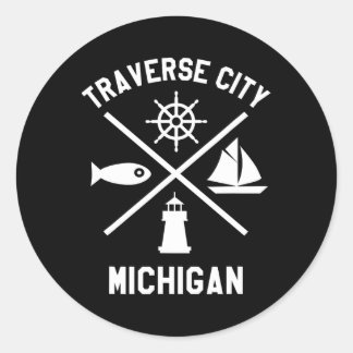 Adesivo Traverse City Norte Michigan Tee Sailing Boaty