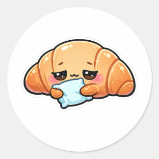 Adesivo Travesseiro de Abraço Croissant Kawaii Sonolento
