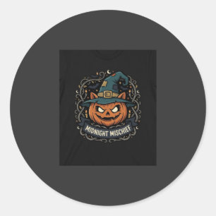 Adesivo Travessuras de Abóbora da Meia-Noite de Halloween