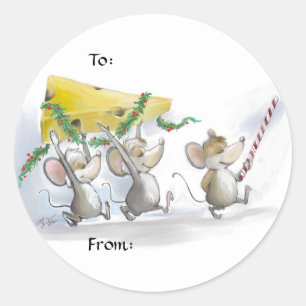 Adesivo Trazendo Os Pinheiros De Presente De Queijo De Nat