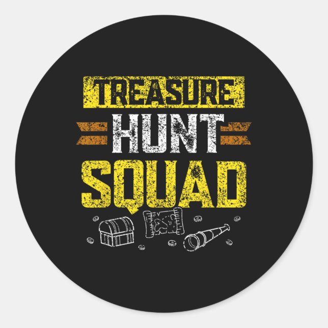 Adesivo Treasure Hunt Squad Hunter Treasures Caçando Treas (Frente)