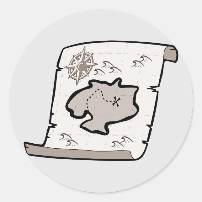 Adesivo Treasure Map Round Sticker (Frente)