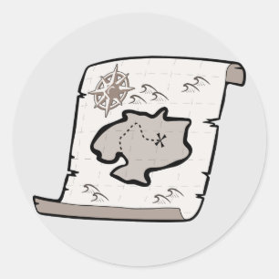 Adesivo Treasure Map Round Sticker