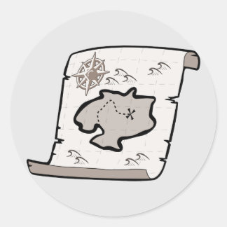 Adesivo Treasure Map Round Sticker