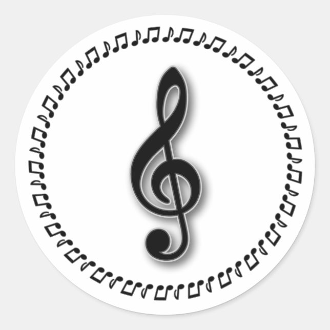 Adesivo Treble Clef Music Note Design (Frente)