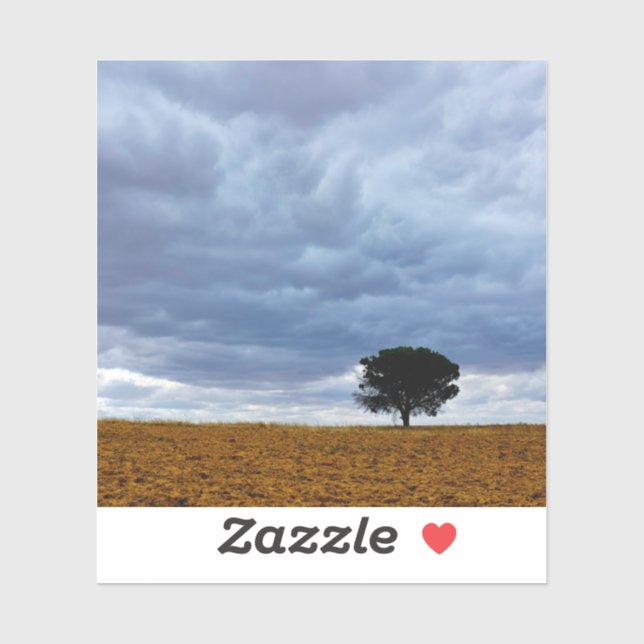 Adesivo Tree in an empty field (Folha)