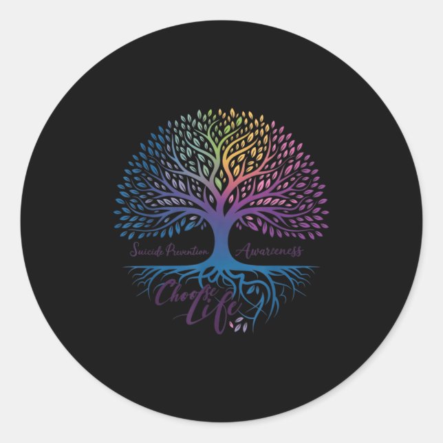 Adesivo Tree Of Life Choose Life Suicide Prevention Awaren (Frente)