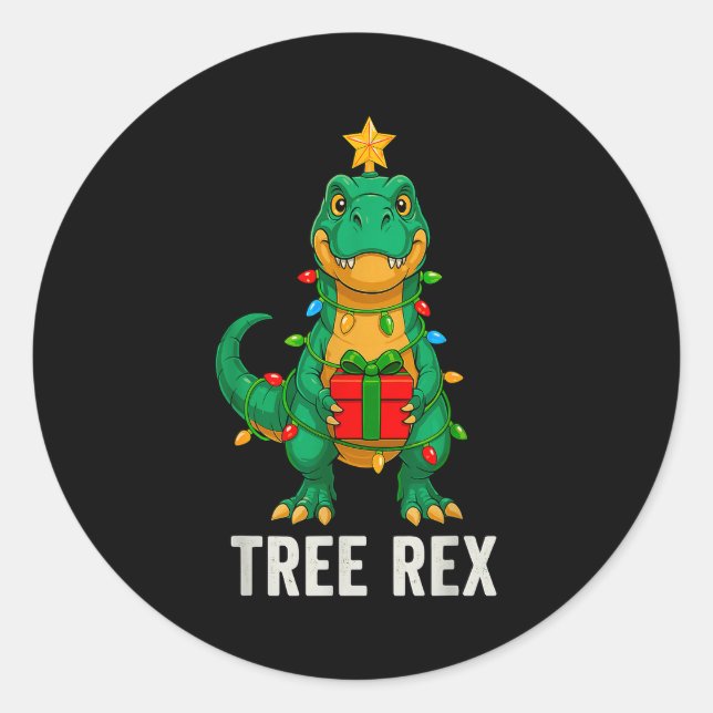 Adesivo Tree Rex Dinossauro Engraçado Natal  (Frente)