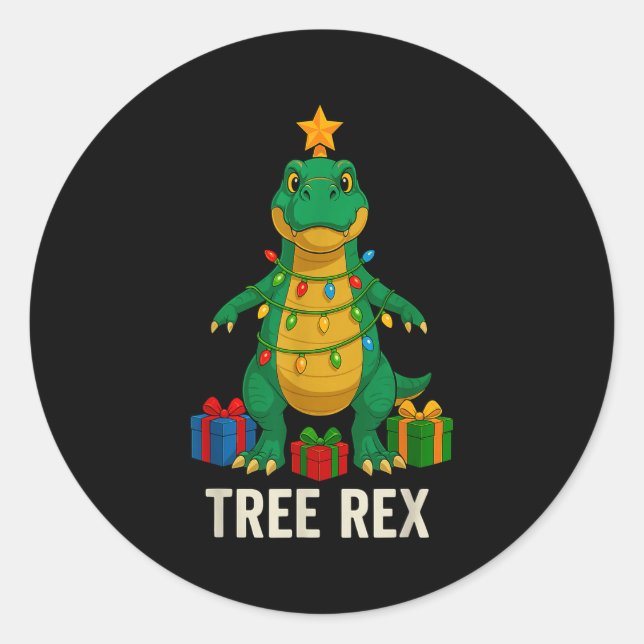 Adesivo Tree Rex Funny Dinosaur Christmas  (Frente)