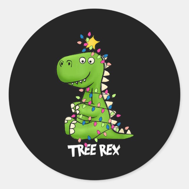 Adesivo Tree Rex Funny Xmas Trex Boys Toddler Christmas Di (Frente)