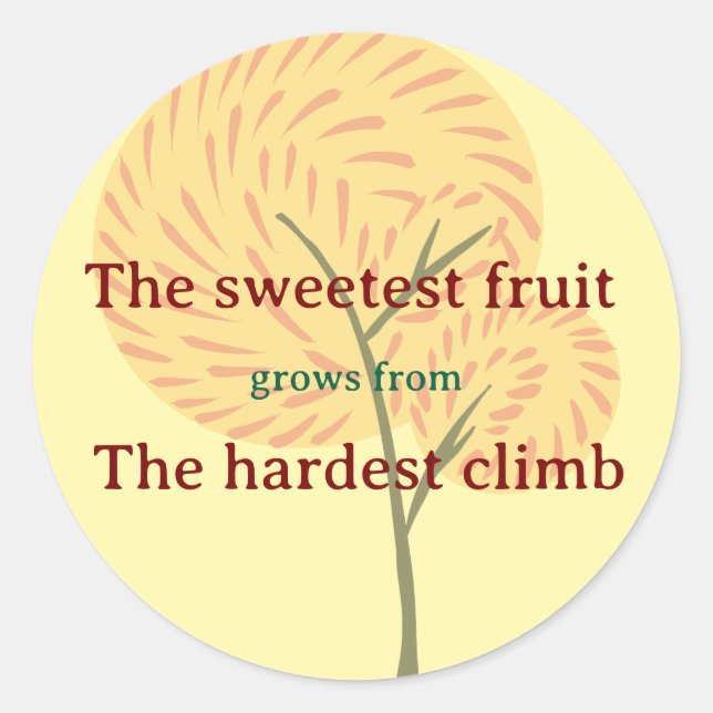 Adesivo Tree with fire-like flowers and inspiration quote (Frente)