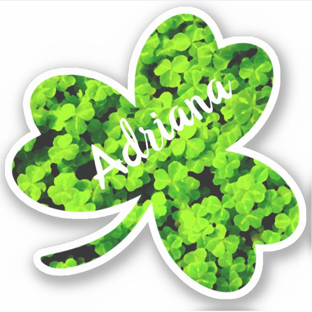 Adesivo Trefoil Clover Leaf Cloverleaf Nome Personalizado (Frente)