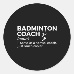 Adesivo Treinador de Badminton Definição Badminton Engraça