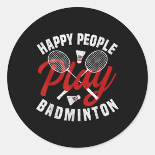 Adesivo Treinador de Badminton Jogo Feliz Shuttle Playe Ba