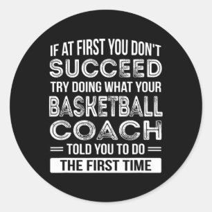 Adesivo Treinador De Basquete, Divertimento Obrigado Prese