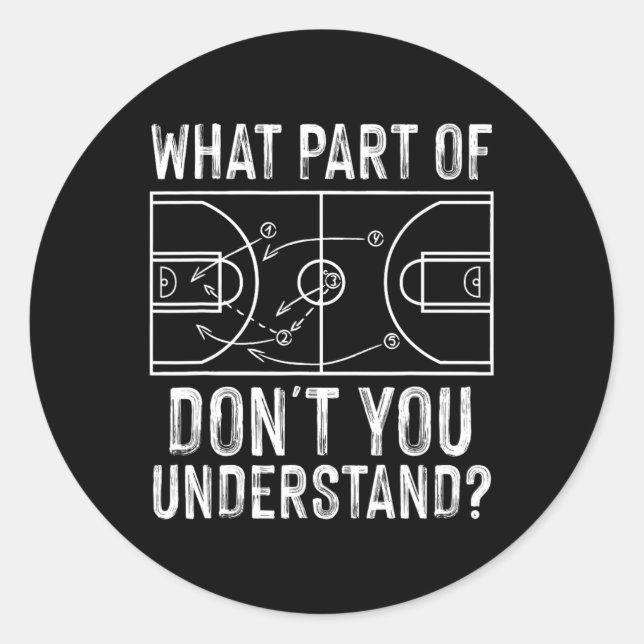 Adesivo Treinador de basquetebol Design Homens Jovens Jogo (Frente)