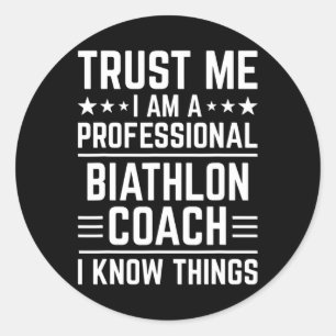 Adesivo Treinador em Biatlon Profissional Engraçado Biathl