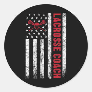 Adesivo Treinador Lacrosse American Flag Lax Lover Lacross