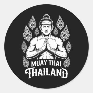 Adesivo Treinamento de lutador de tigre vintage Muay Thai 