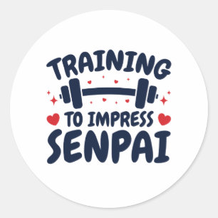 Adesivo Treinamento para Imprimir Animação de Senpai