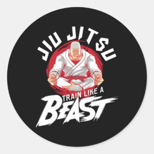 Adesivo Treine Como Uma Fera - Jiu Jitsu Brasileiro Mma Bj