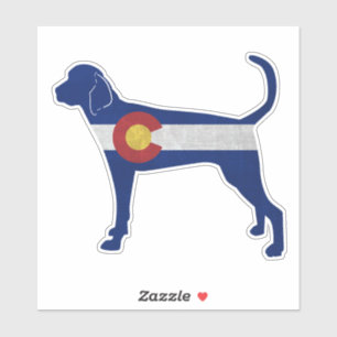 Adesivo Treing Walker Coonhound Dog Breed Colorado Flag