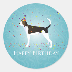 Adesivo Treing Walker Coonhound Happy Birthday Design