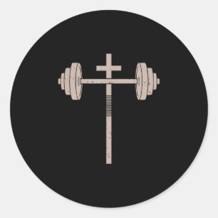 Adesivo Treino Cristão Haltere Cruz Barra Gym Jesus