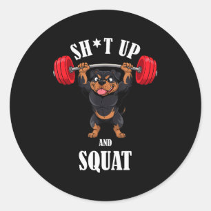 Adesivo Treino de agachamento fitness engraçado do Rottwei