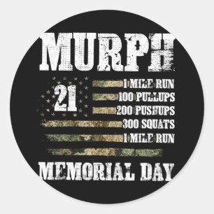 Adesivo Treino de dia de memorial Murph 2023 patriótico he