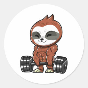 Adesivo Treino Divertido Academia Preguiça Fitness Muscula