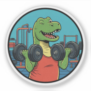 Adesivo Treino T-Rex - Motivação Divertida de Ginásio de D